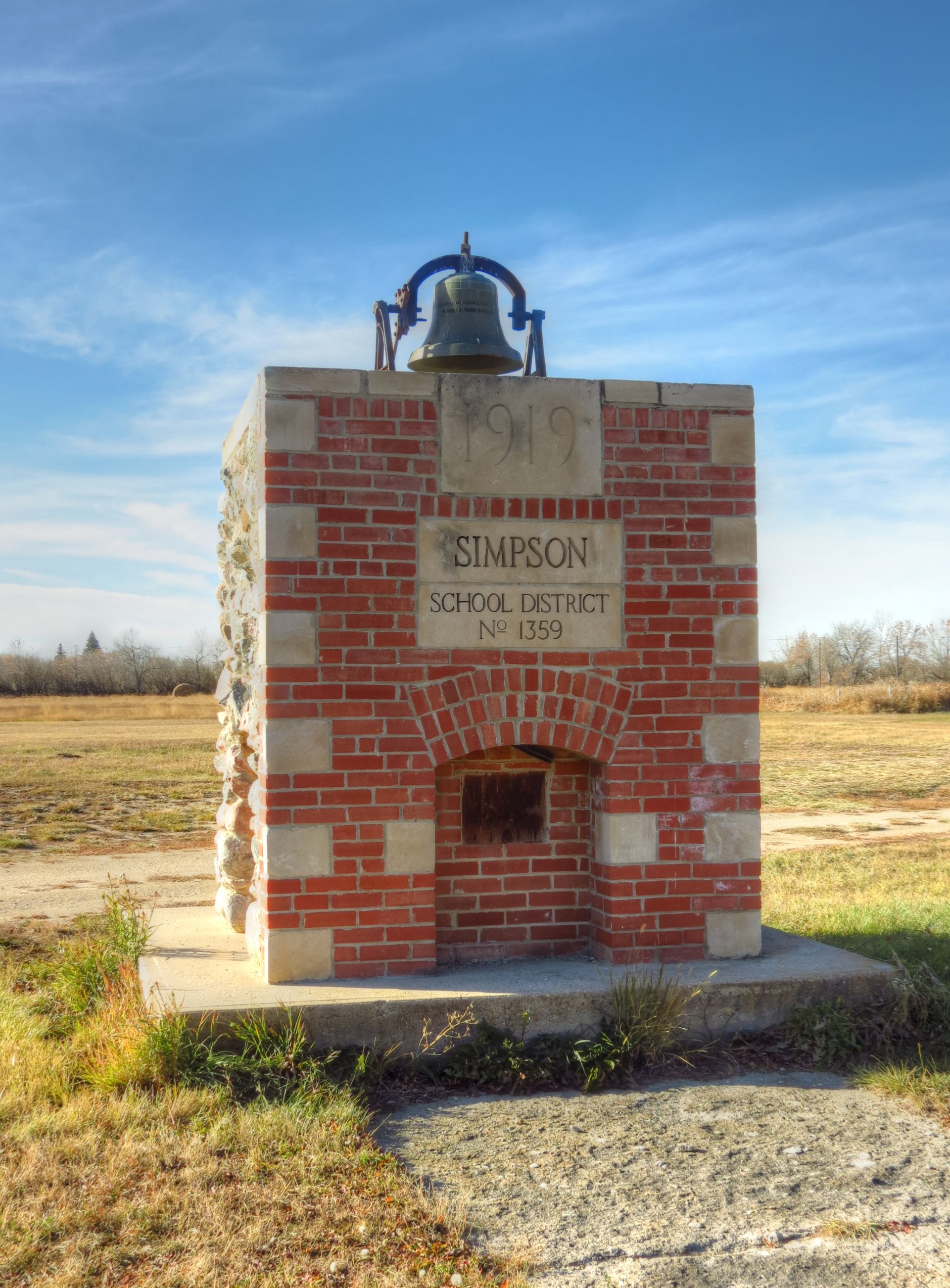 Simpson School District 1359, 1919-  , in town of Simpson, south west quarter of section 3 township 29 range 25 west of the second meridian    